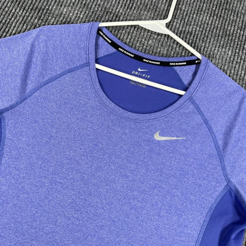 Nike Dri-FIT Shirt Womens Large Purple Blue AJ4682-596 Running Activewear Top